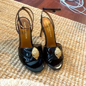 Black heels lightly worn genuine leather